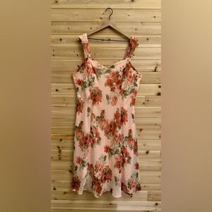 Dress Barn Floral Midi Dress - Pink and Green